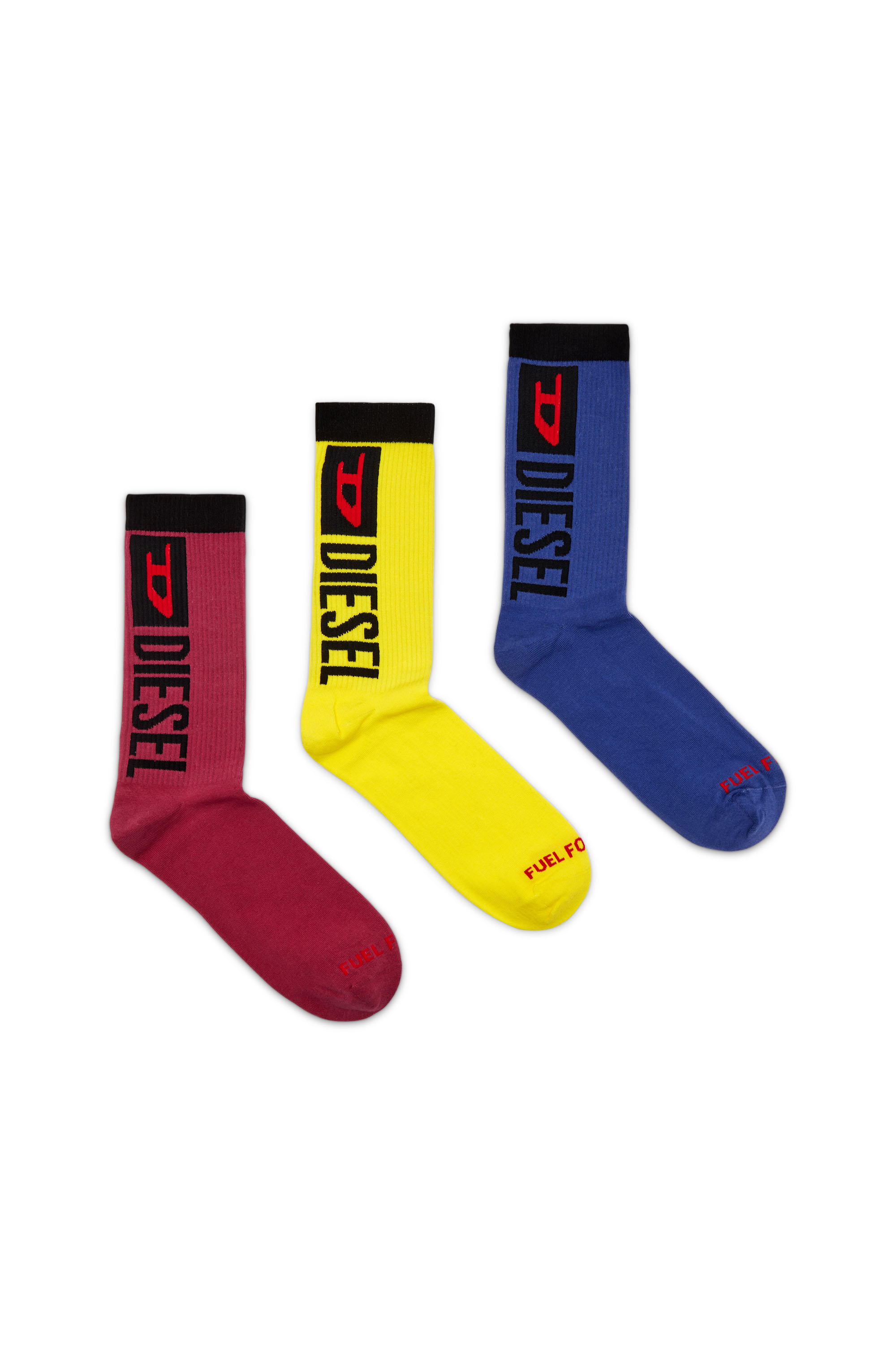 SKM-RAY-THREEPACK, Blue/Yellow - Socks