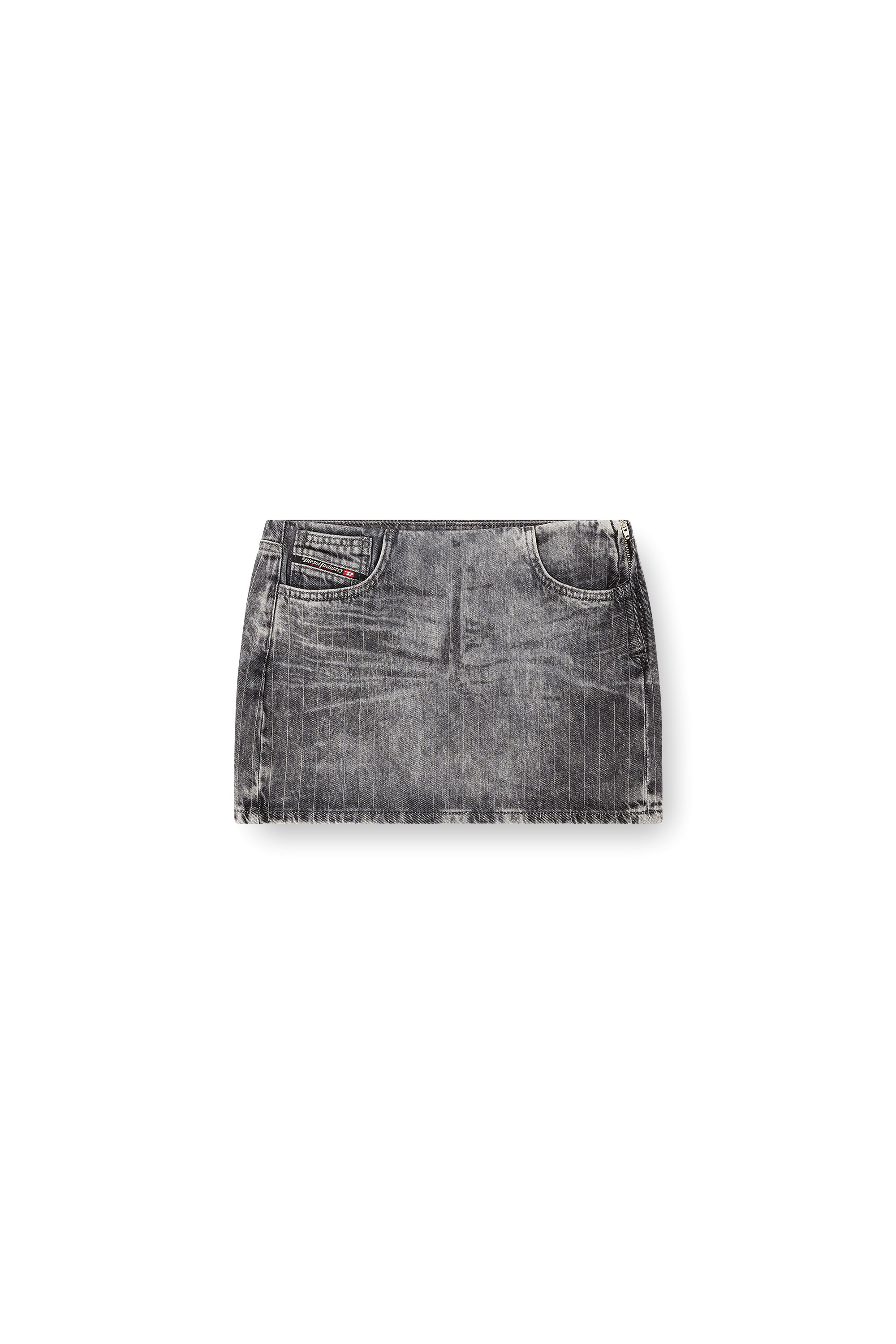 Diesel - DE-PRA-MINI-S3, Woman's Miniskirt in tailoring pinstripe denim in Grey - 4