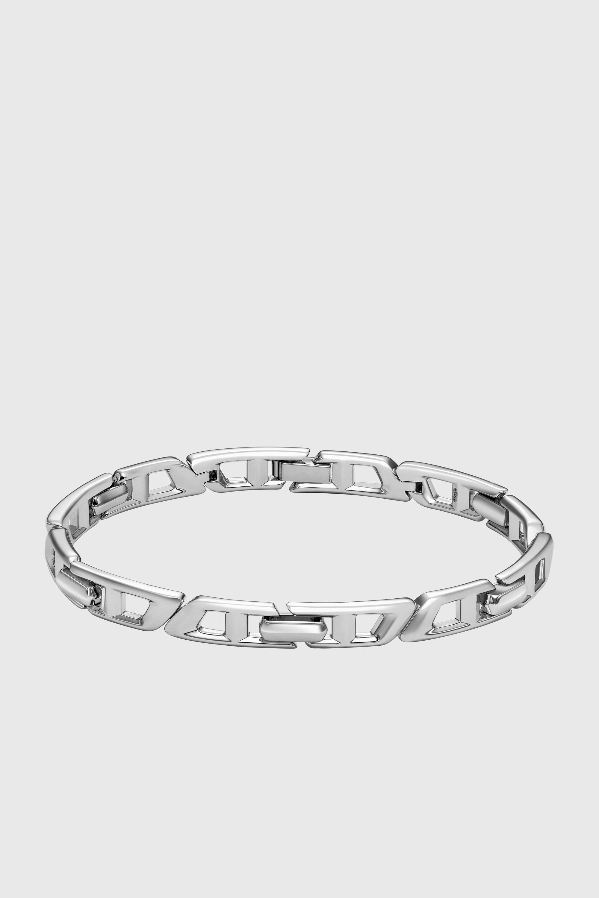Diesel - DL1350040 STERLING SILVER JEWEL, Unisex's Sterling Silver D Logo Link Bracelet in Silver - 1