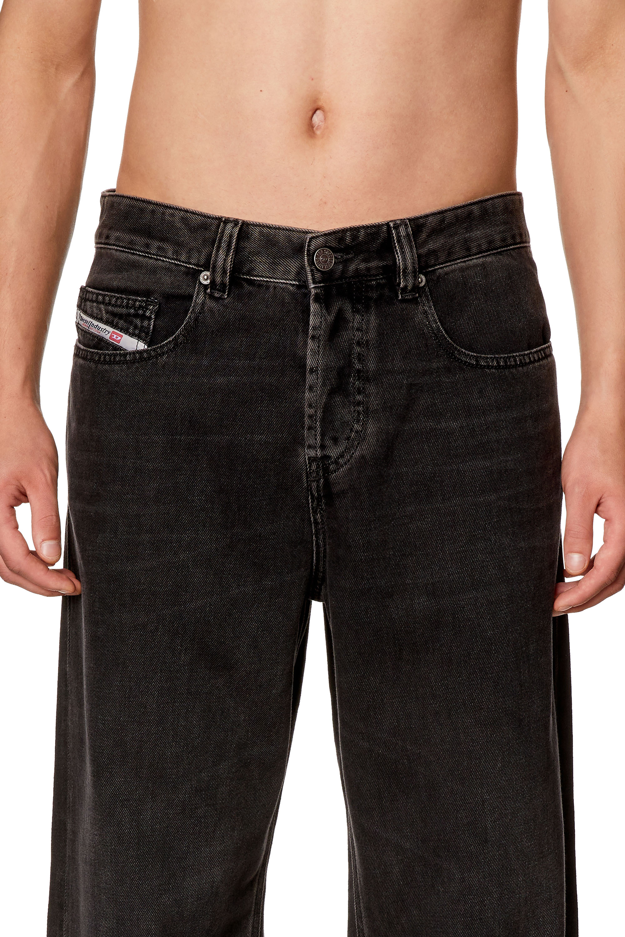 Diesel - Man Straight Jeans 2001 D-Macro 09I35, Black/Dark grey - Image 5