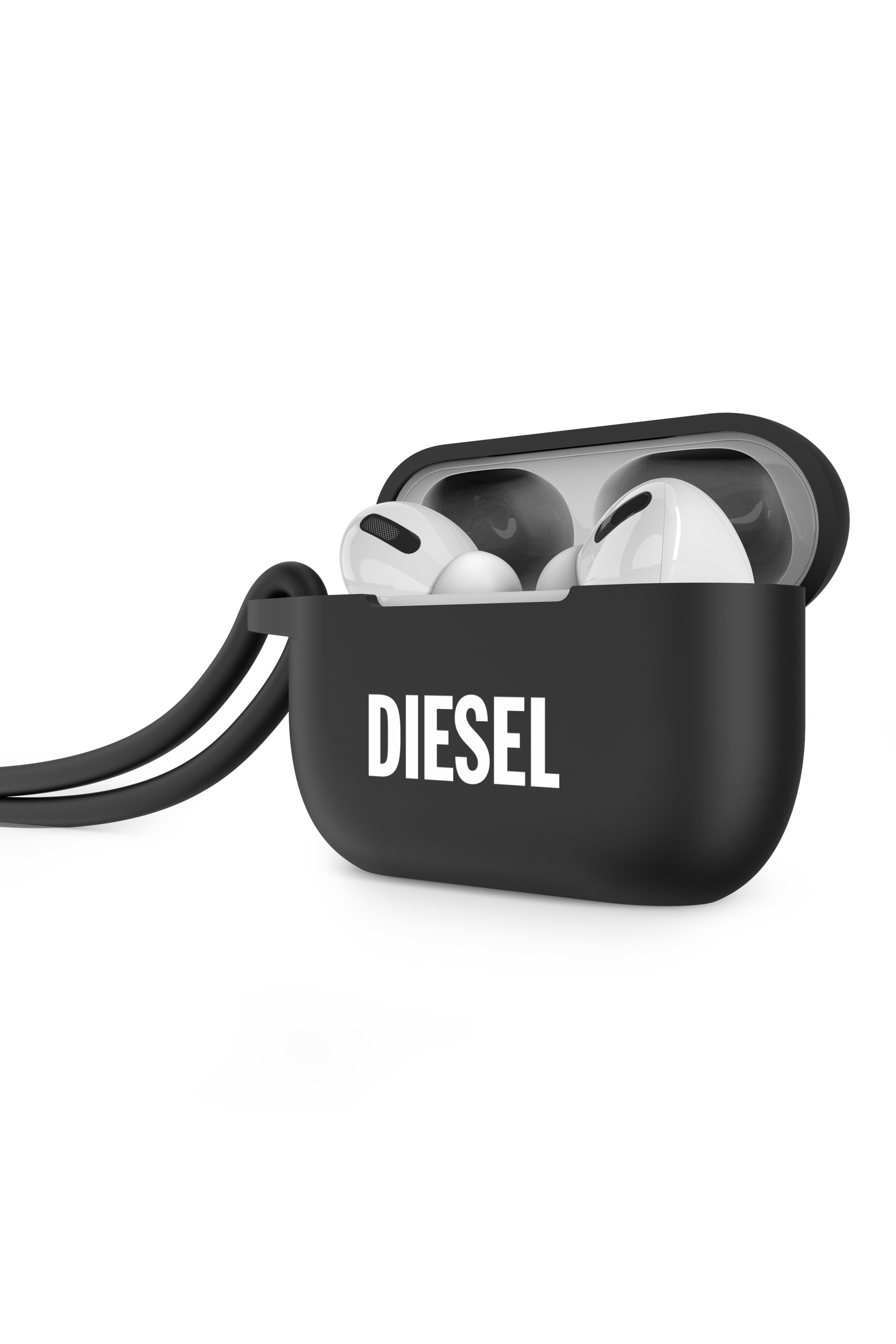 Diesel - 49863 AIRPOD CASE, Unisex's Airpod case with lanyard for AirPods pro in Black - 3