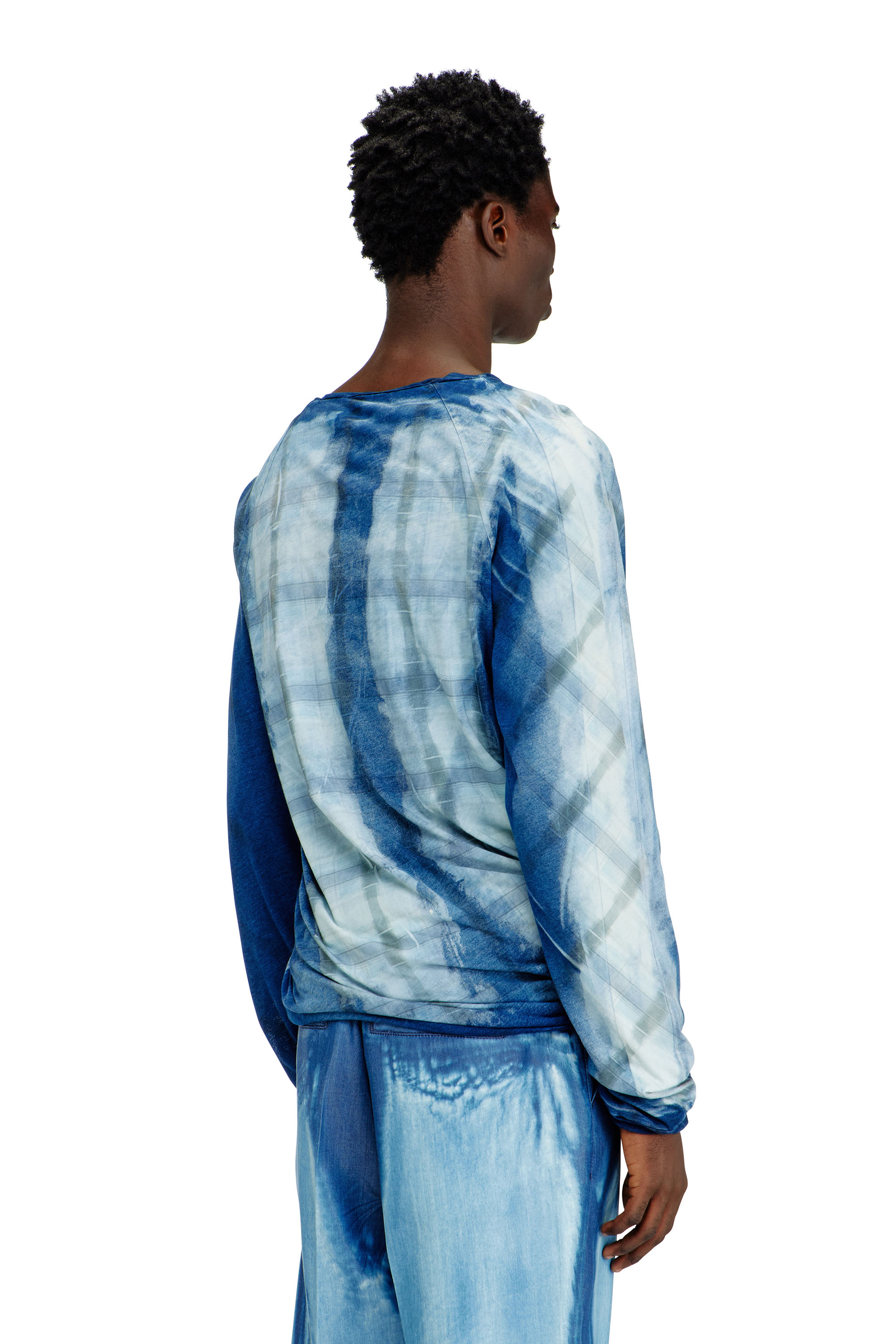 Diesel - T-ANTON-A, Man's Twisted layered top with X-ray effect in Blue - 4