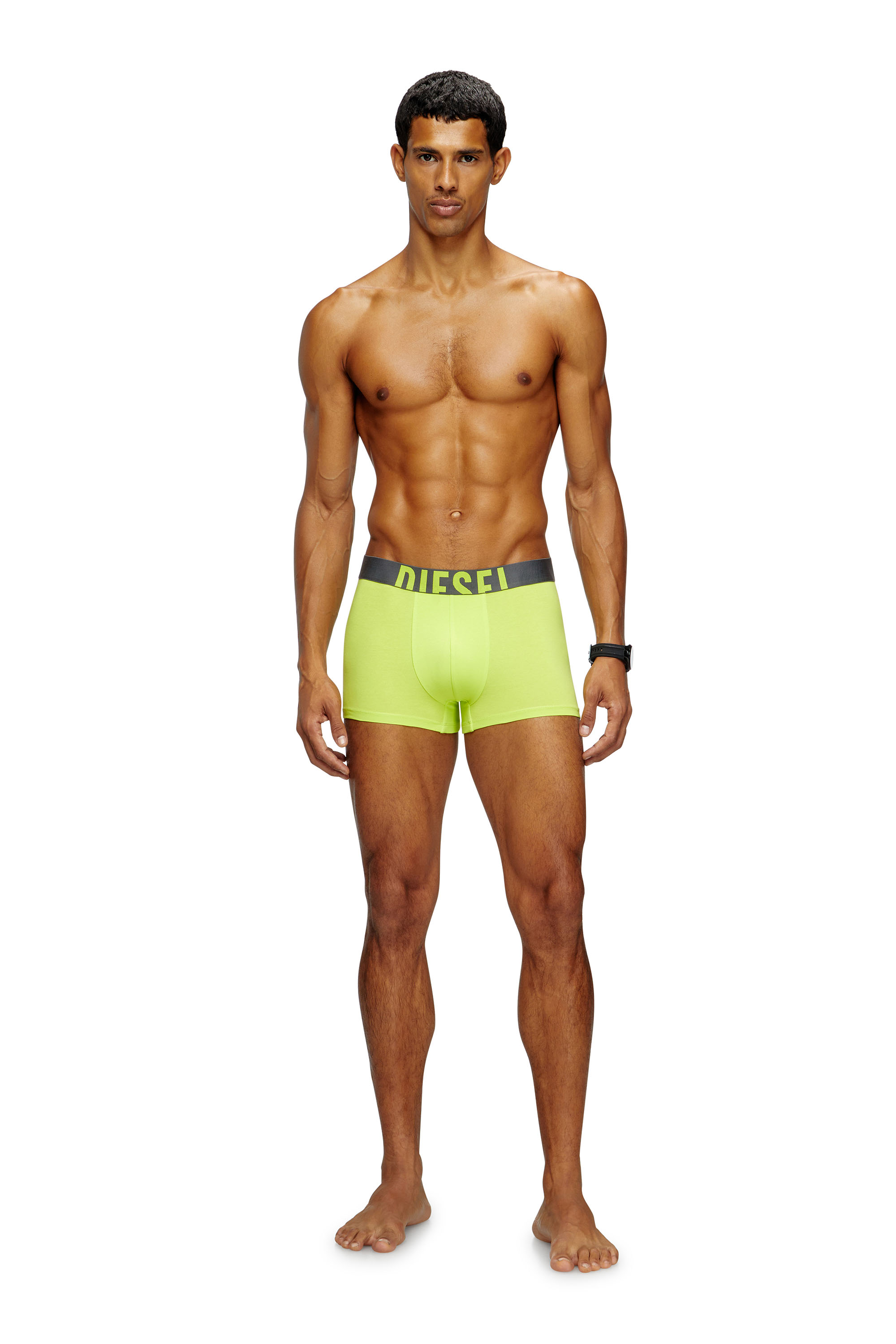 Diesel - DAMIEN-D-POP-3PACK-40, Man's Three-pack boxer briefs in stretch cotton in Grey/Green - 2