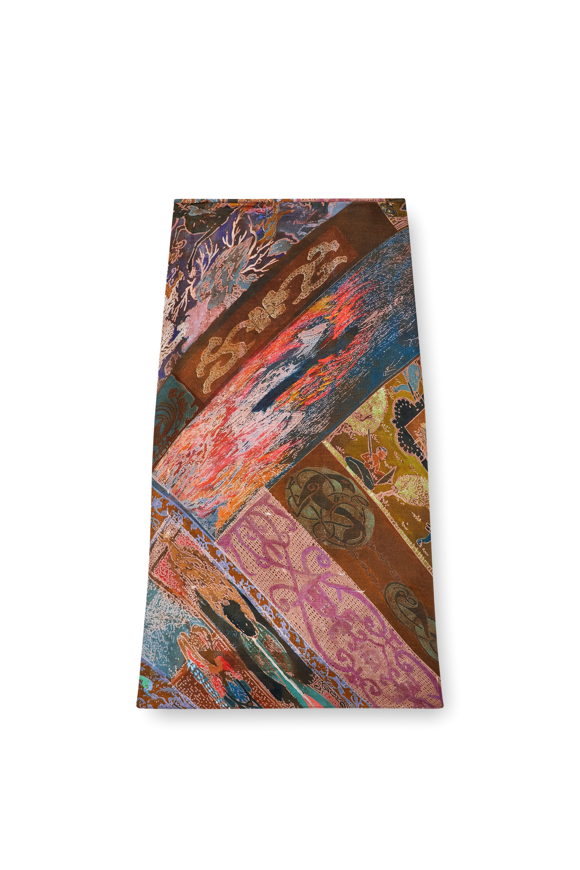 Diesel - O-RCHID, Woman's Viscose midi skirt with Heraldic print in Brown - 2