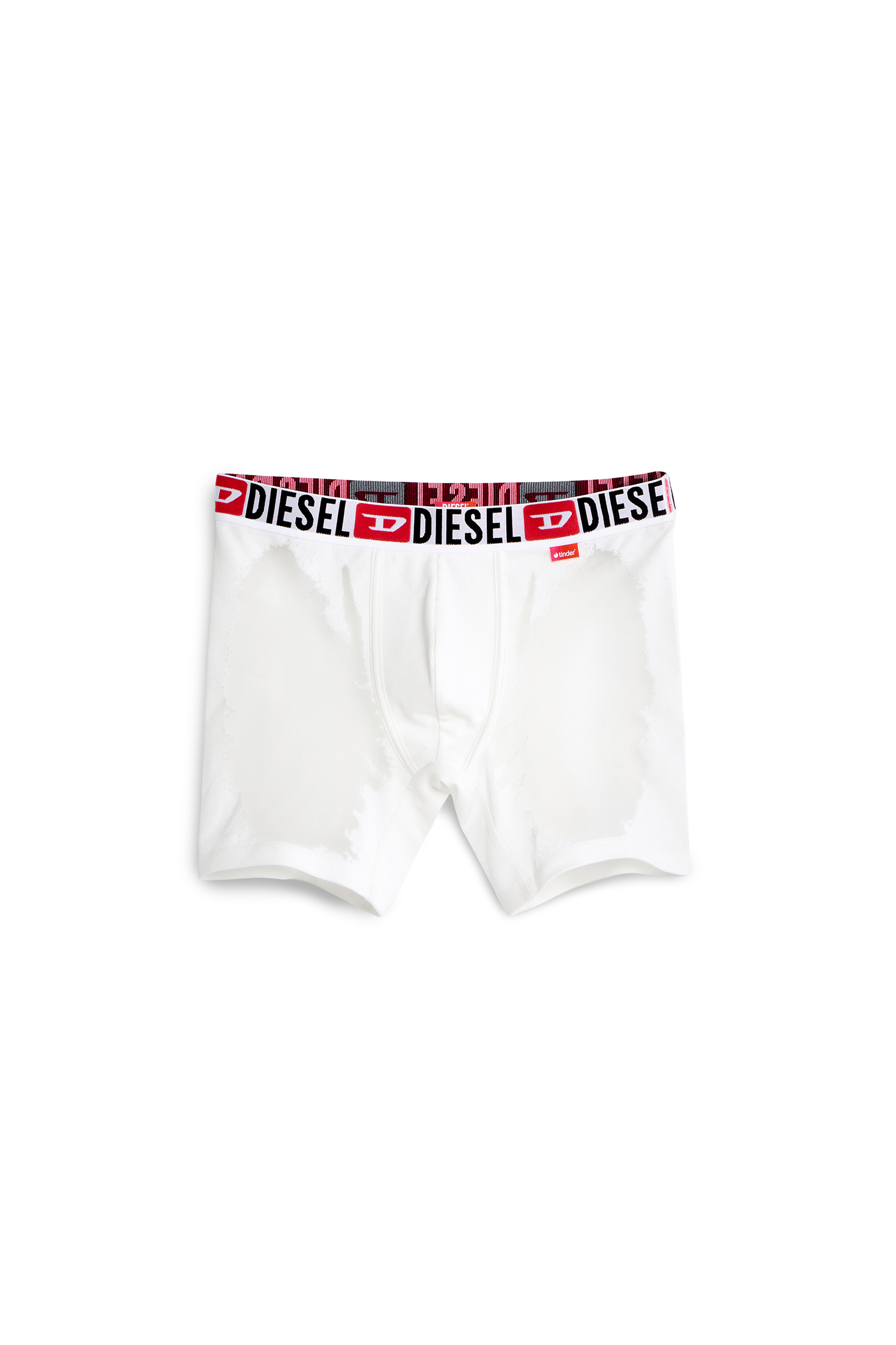 Diesel - PR-MAX-D-CORE, Man's Boxer briefs with sheer devor&eacute; effect in White - 2
