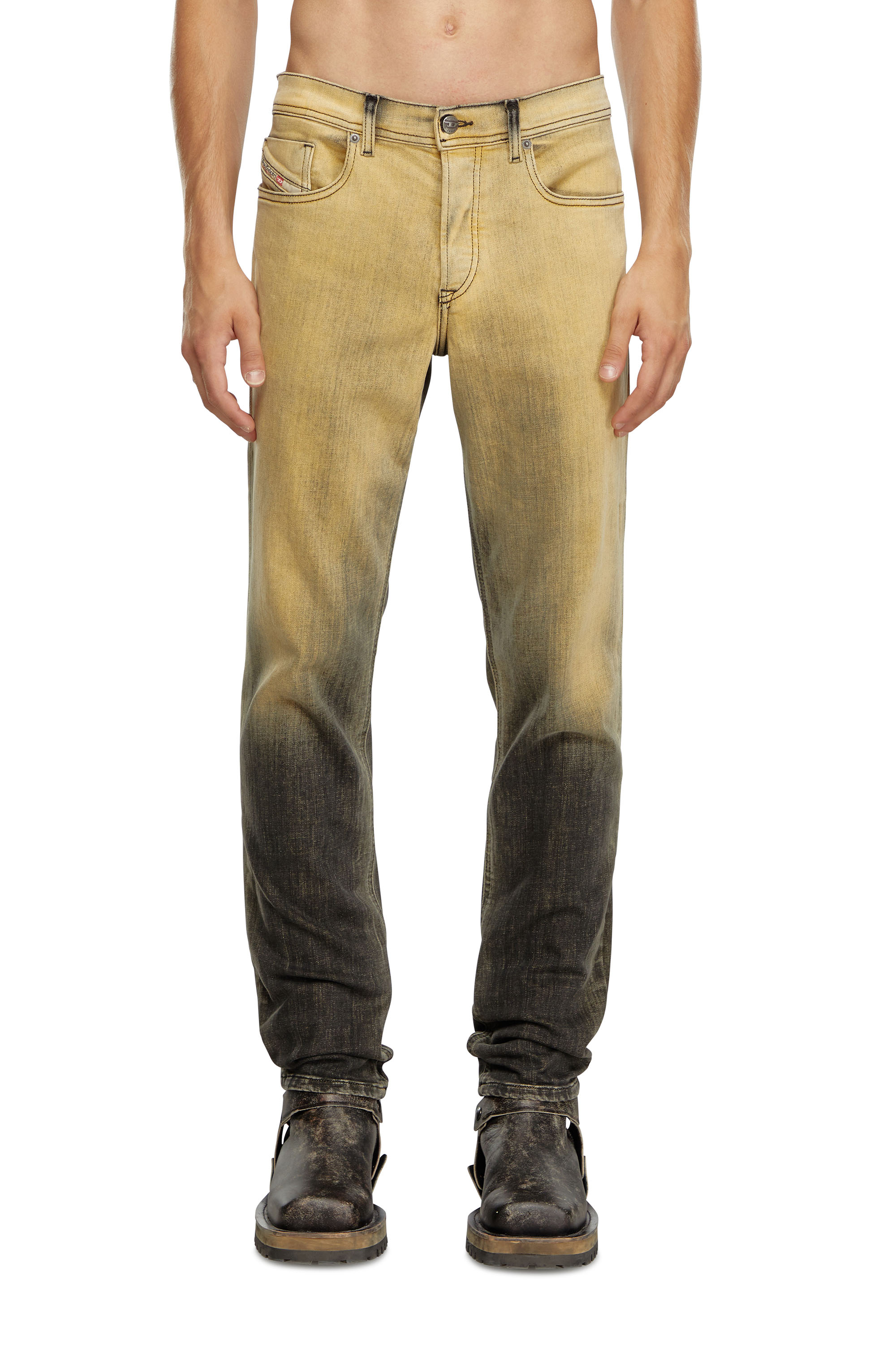 Diesel - Man Tapered Jeans 2023 D-Finitive 09J85, Black/Yellow - Image 1