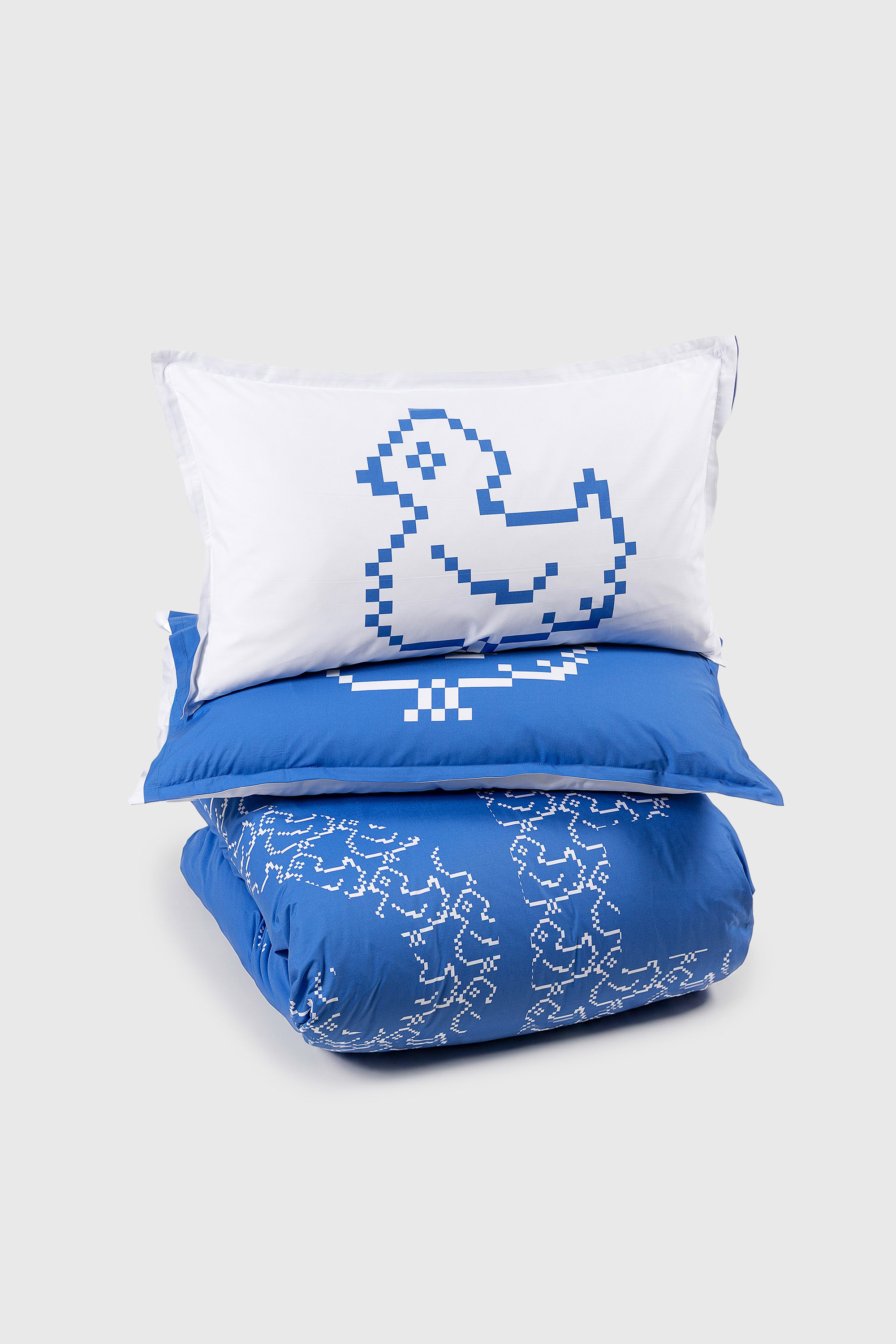 Diesel - 1018141  PIXEL DUCKS BLUE PERCALE DUVET, Unisex's Percale duvet cover set for queen size bed in Blue - 2