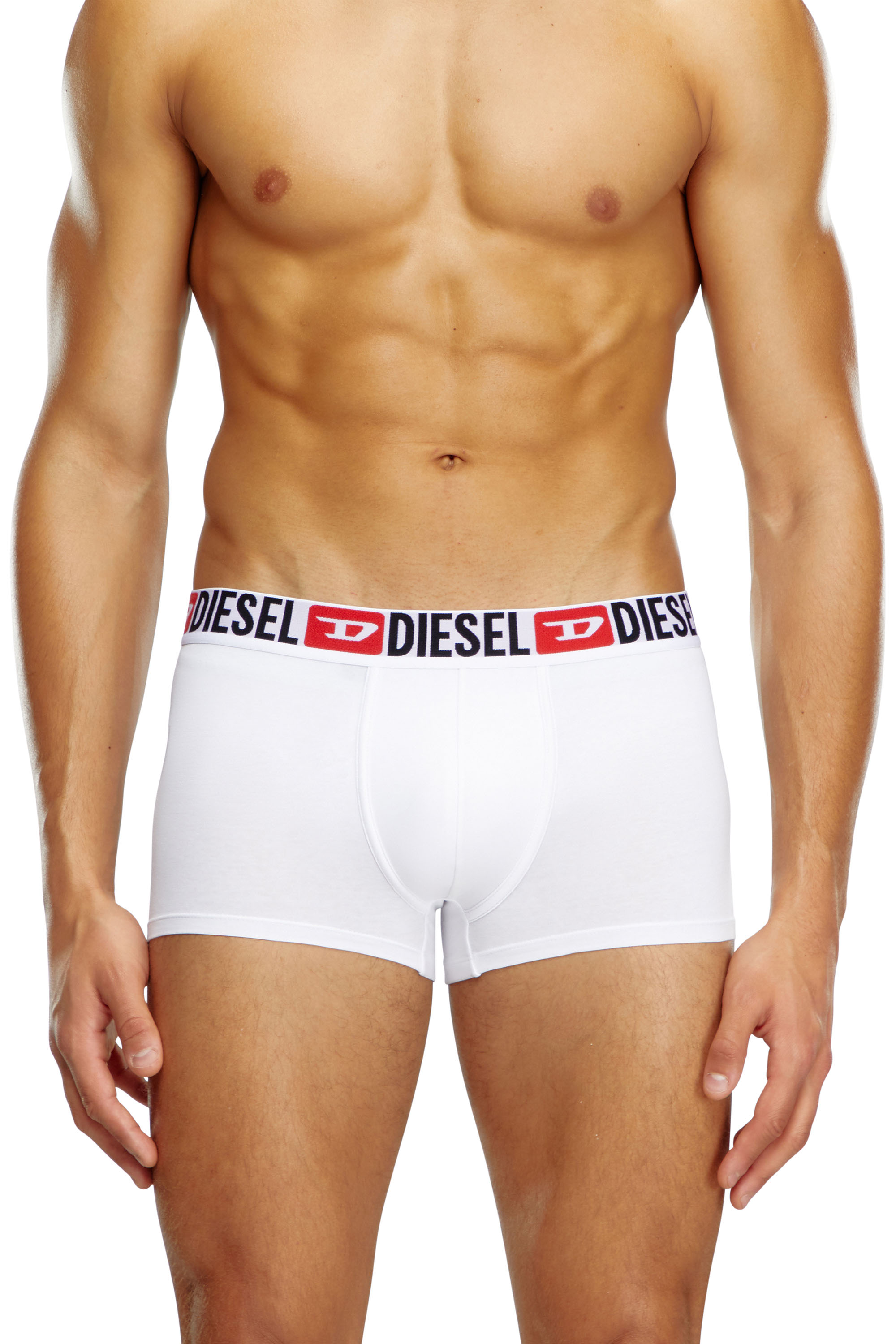 Diesel - UMBX-DAMIENTHREEPACK, Man's Three-pack of all-over logo waist boxers in White - 3