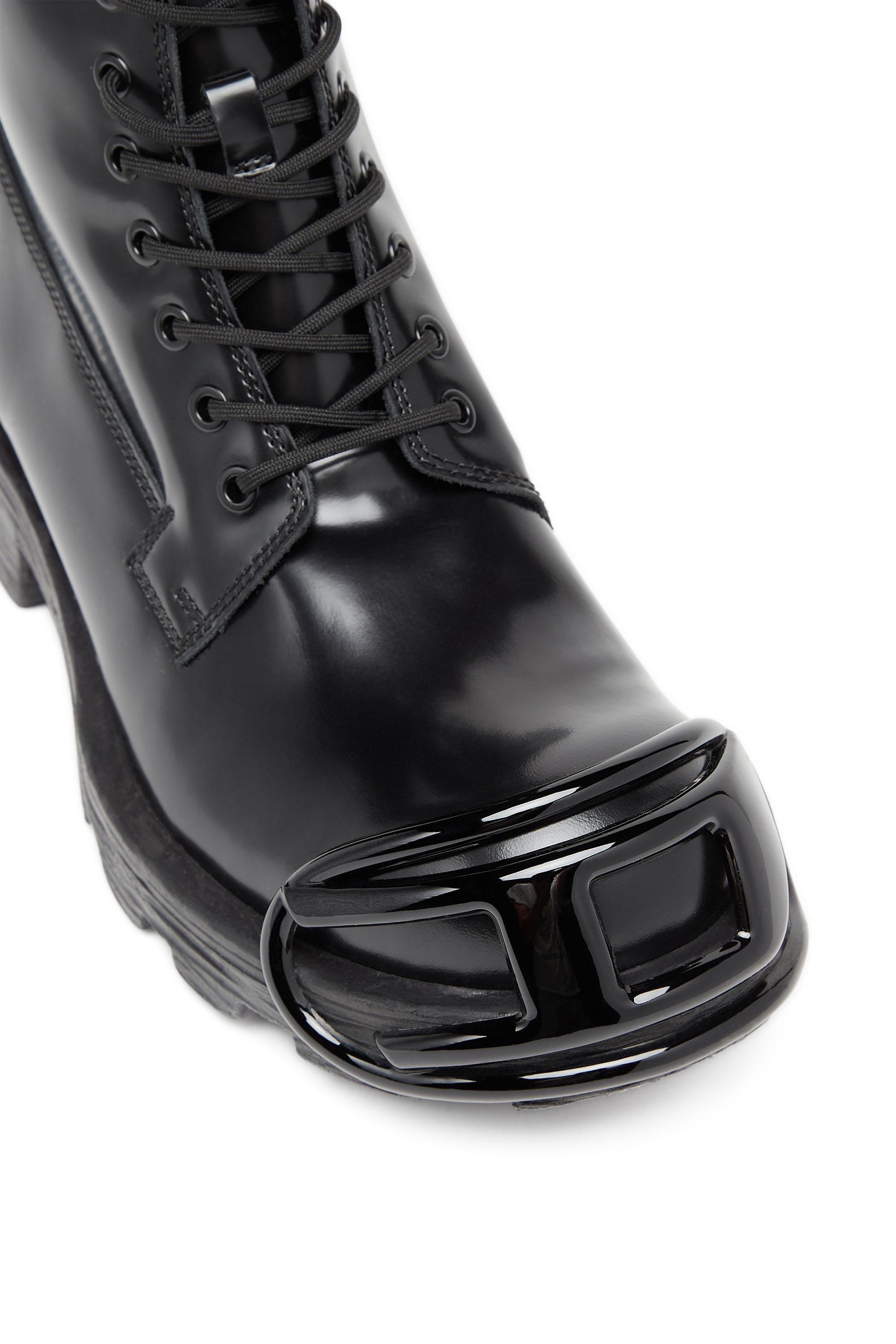 Diesel - D-HAMMER BT D, Man's D-Hammer-Leather boots with oval D toe guard in Black - 4