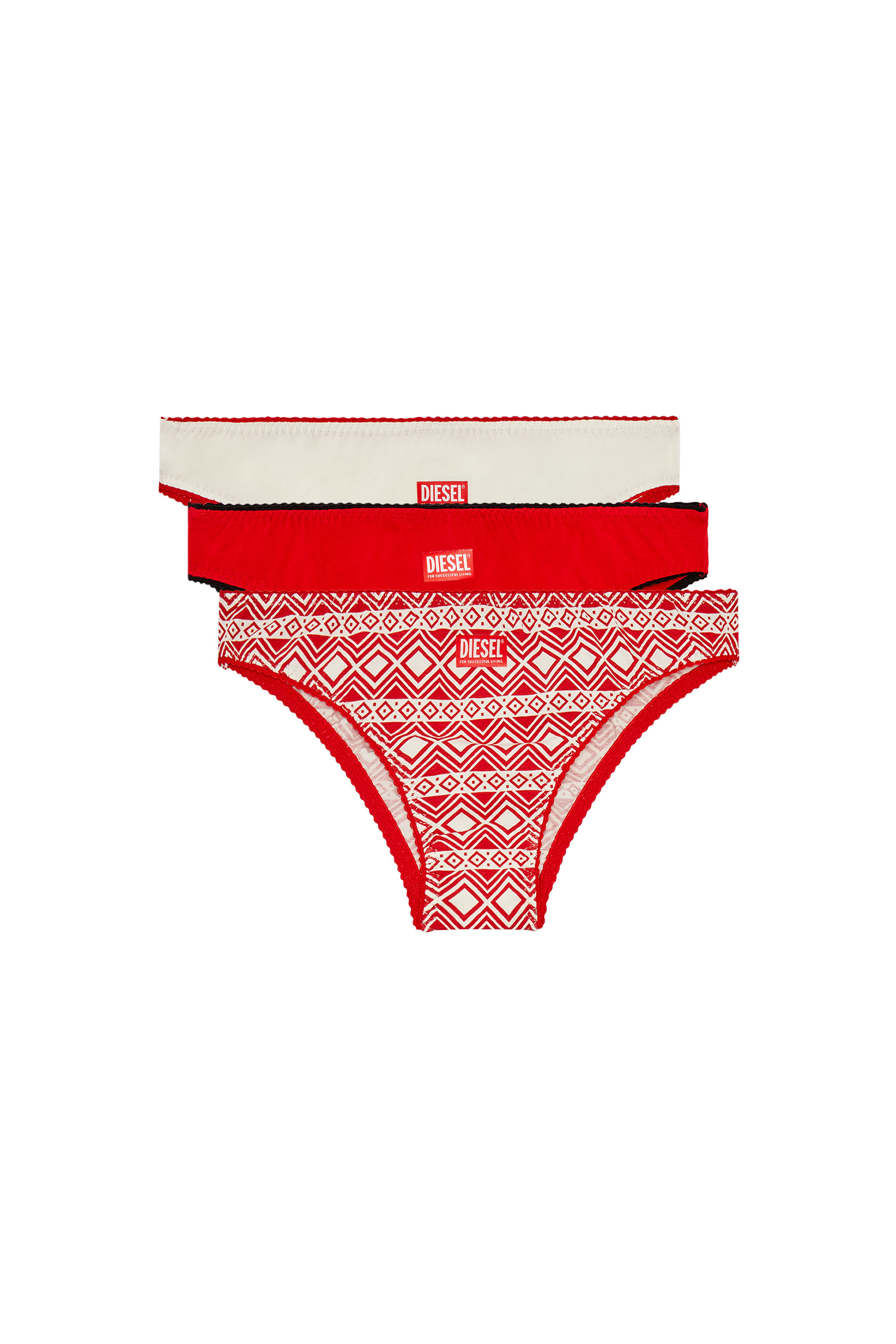 Three-pack of briefs plain and patterned