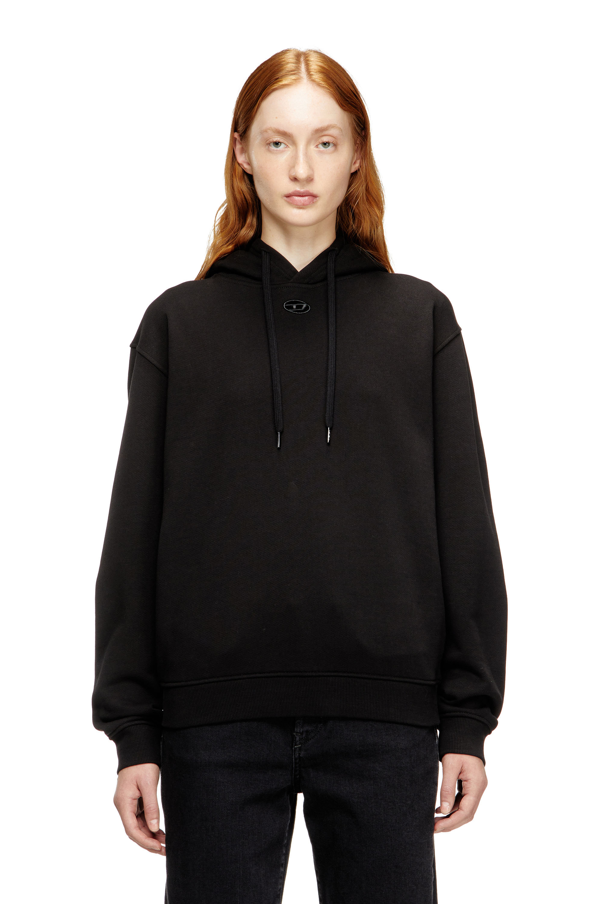 Diesel - F-NORMY-HOOD-OD, Woman's Hoodie in cotton with Oval D logo in null - 1