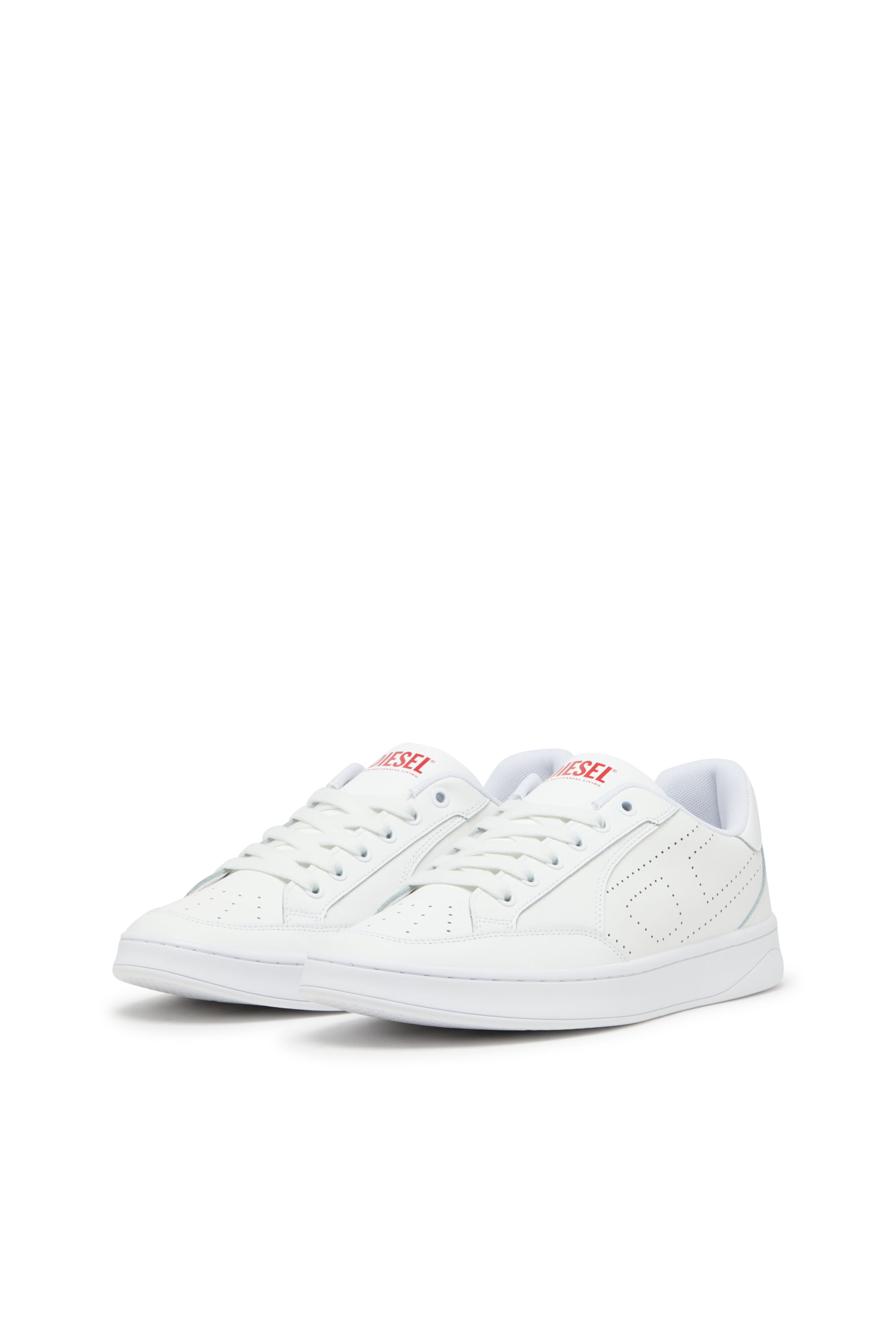 S-DAKOTA LOW W, White Diesel - S-DAKOTA LOW W, Woman's S-Dakota-Leather sneakers with perforated logo in White - 8