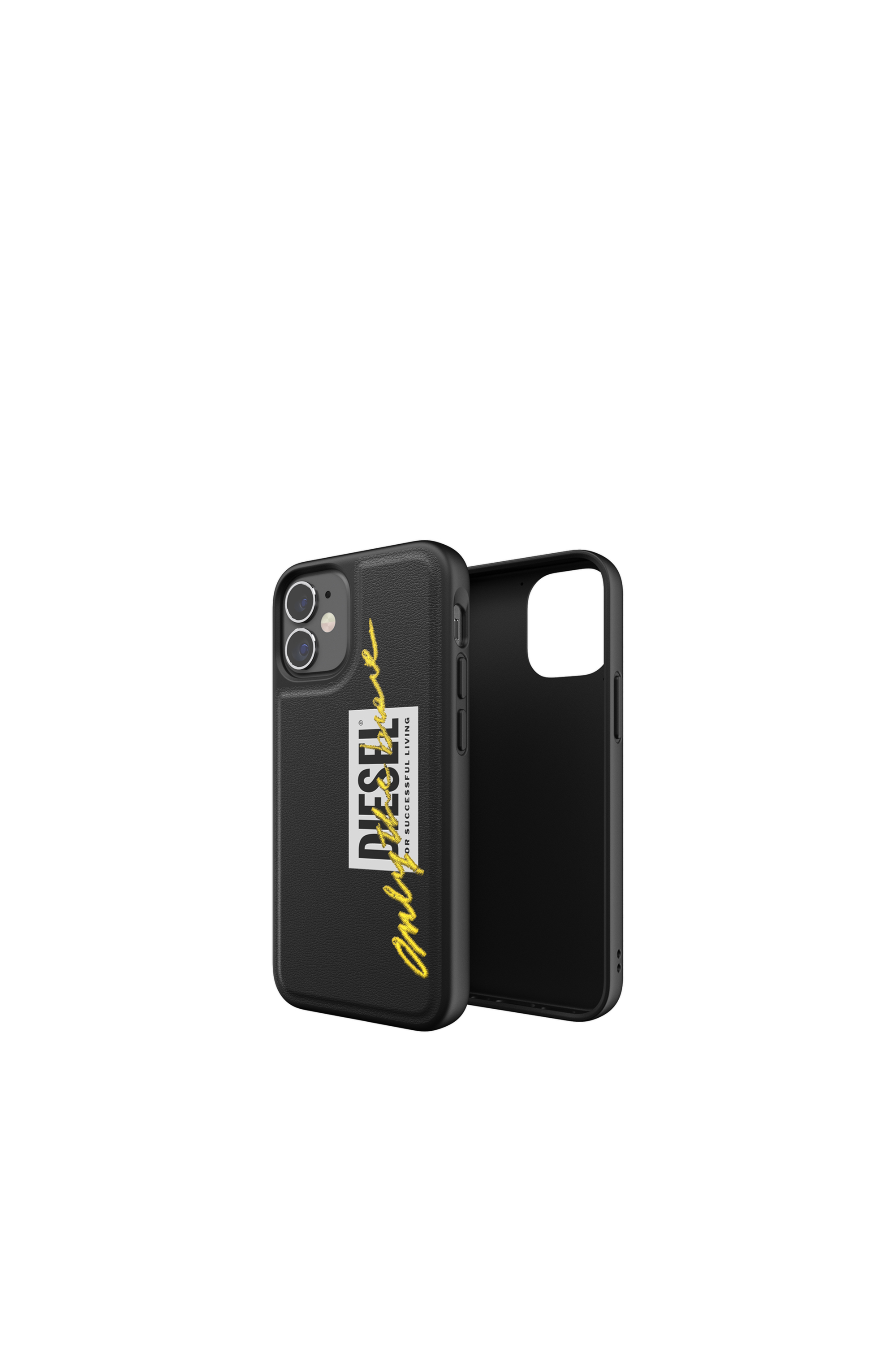 Diesel - 42506 STANDARD CASE, Unisex's Moulded Case Core for iPhone 12 Mini in Black/Yellow - 1