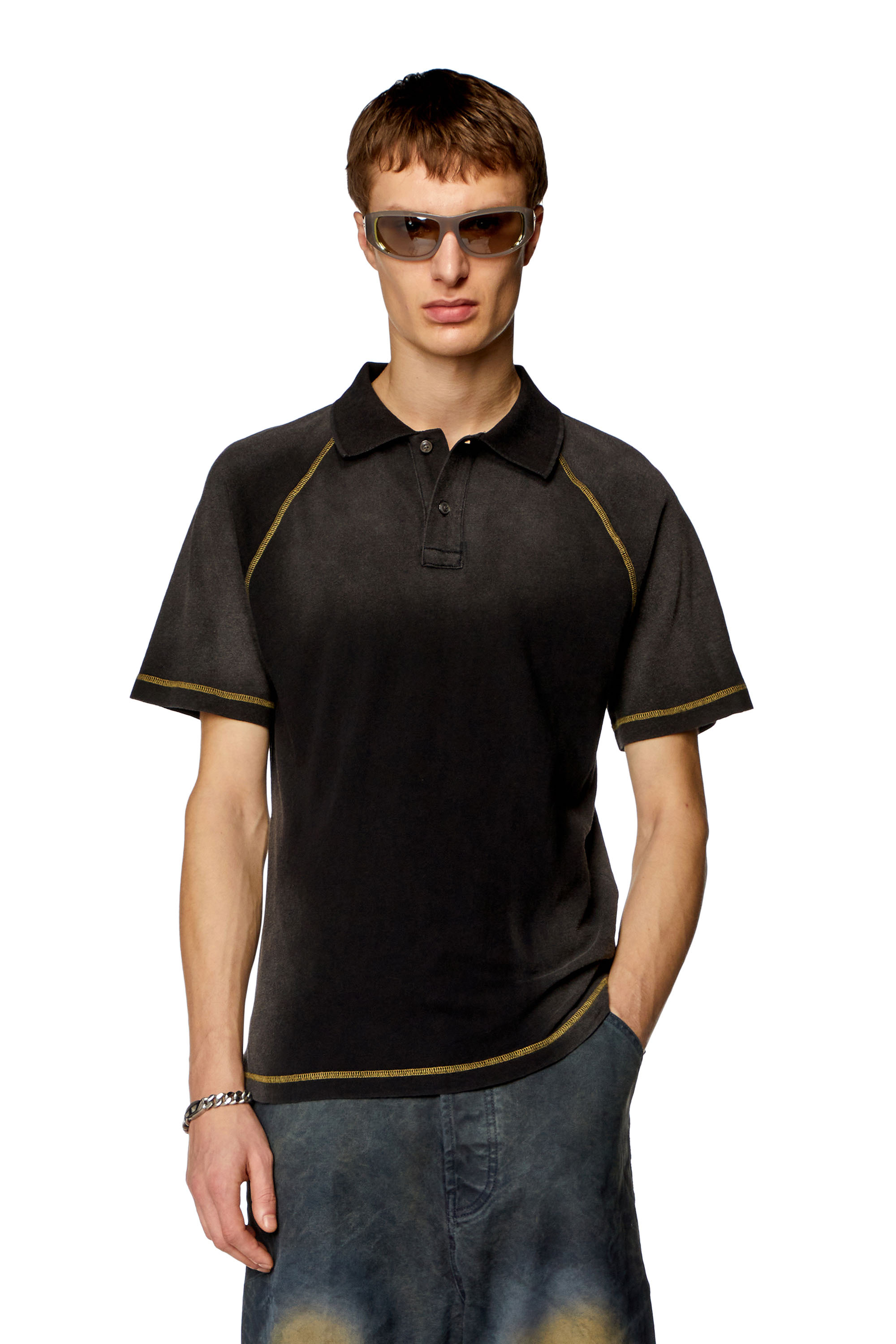 Polo shirt with sun-faded effects