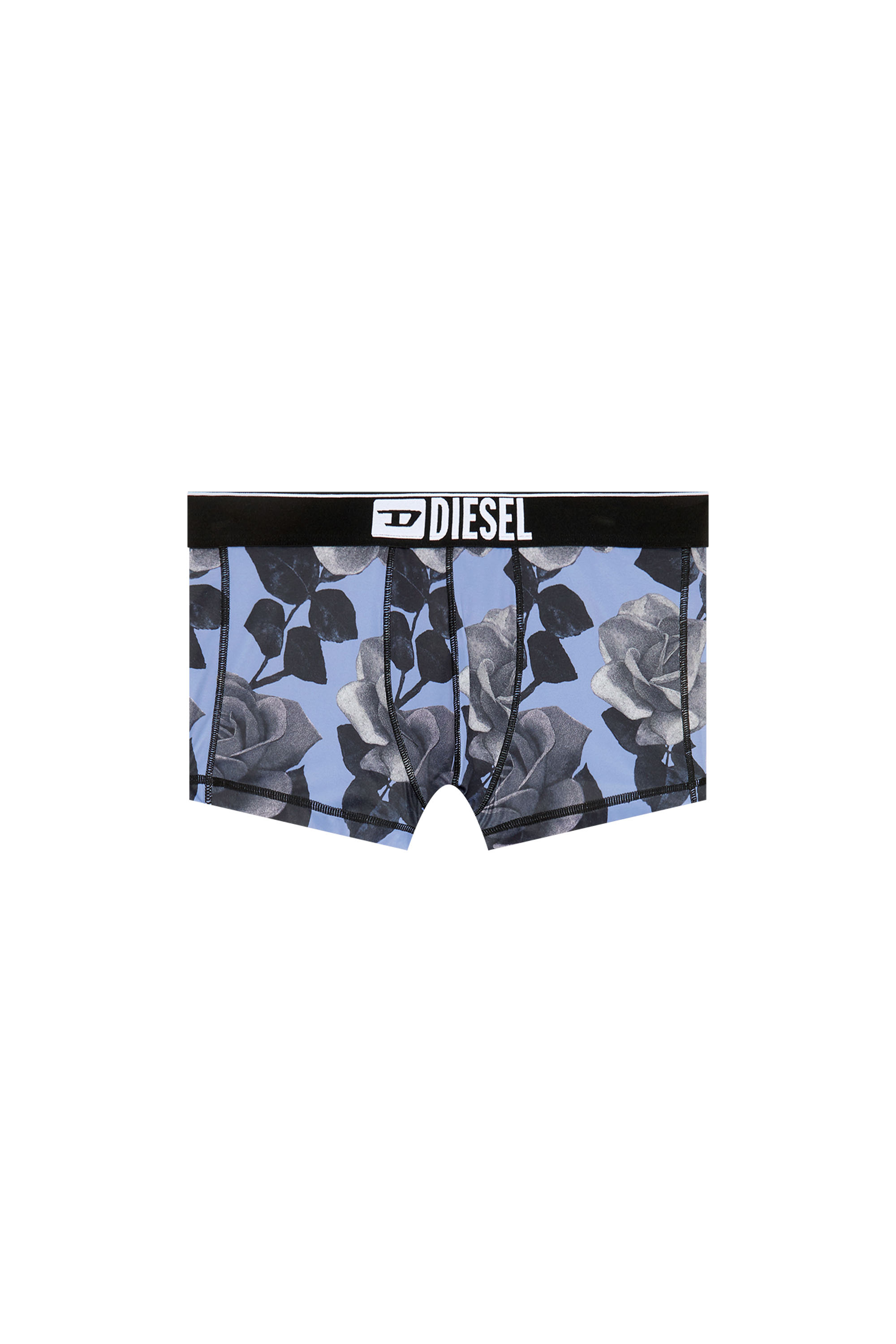 Diesel - UMBX-DAMIEN, Man's Boxer briefs with rose print in Blue/Grey - 4