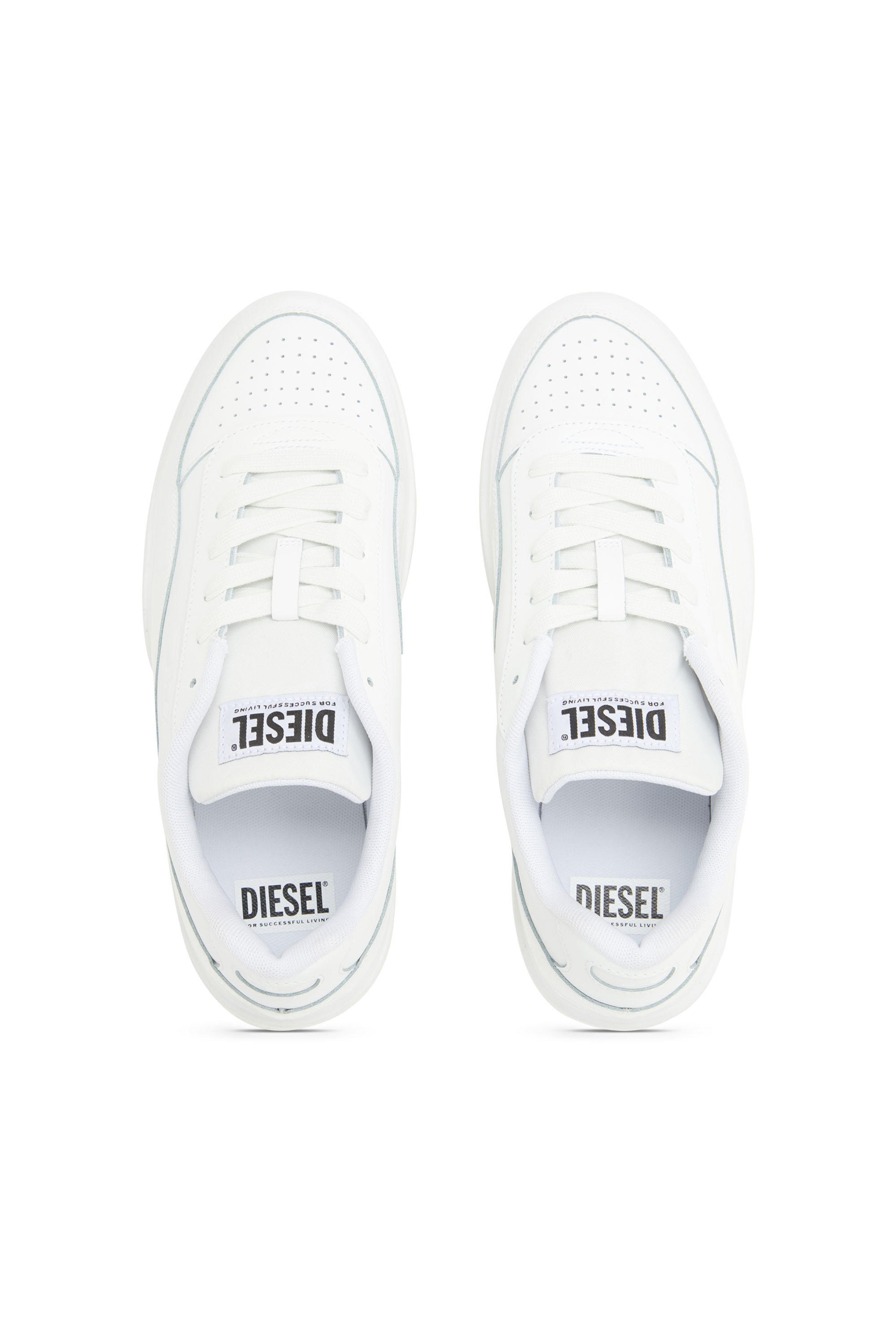 Diesel - S-TRACKER-D LOW, Man's Silicone-dipped leather sneakers in White - 5