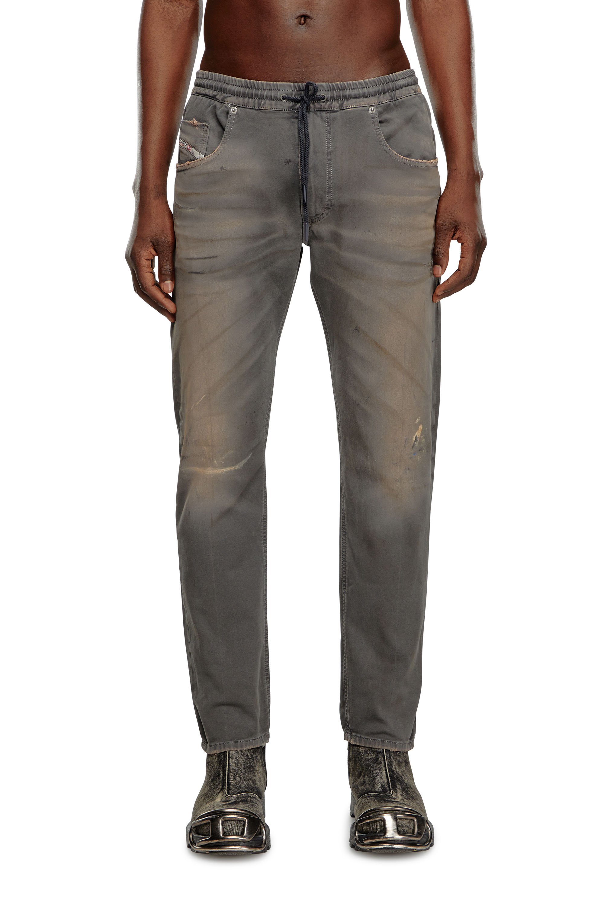 Diesel - Man Tapered 2030 D-Krooley Joggjeans® 068LW, Dark grey - Image 1