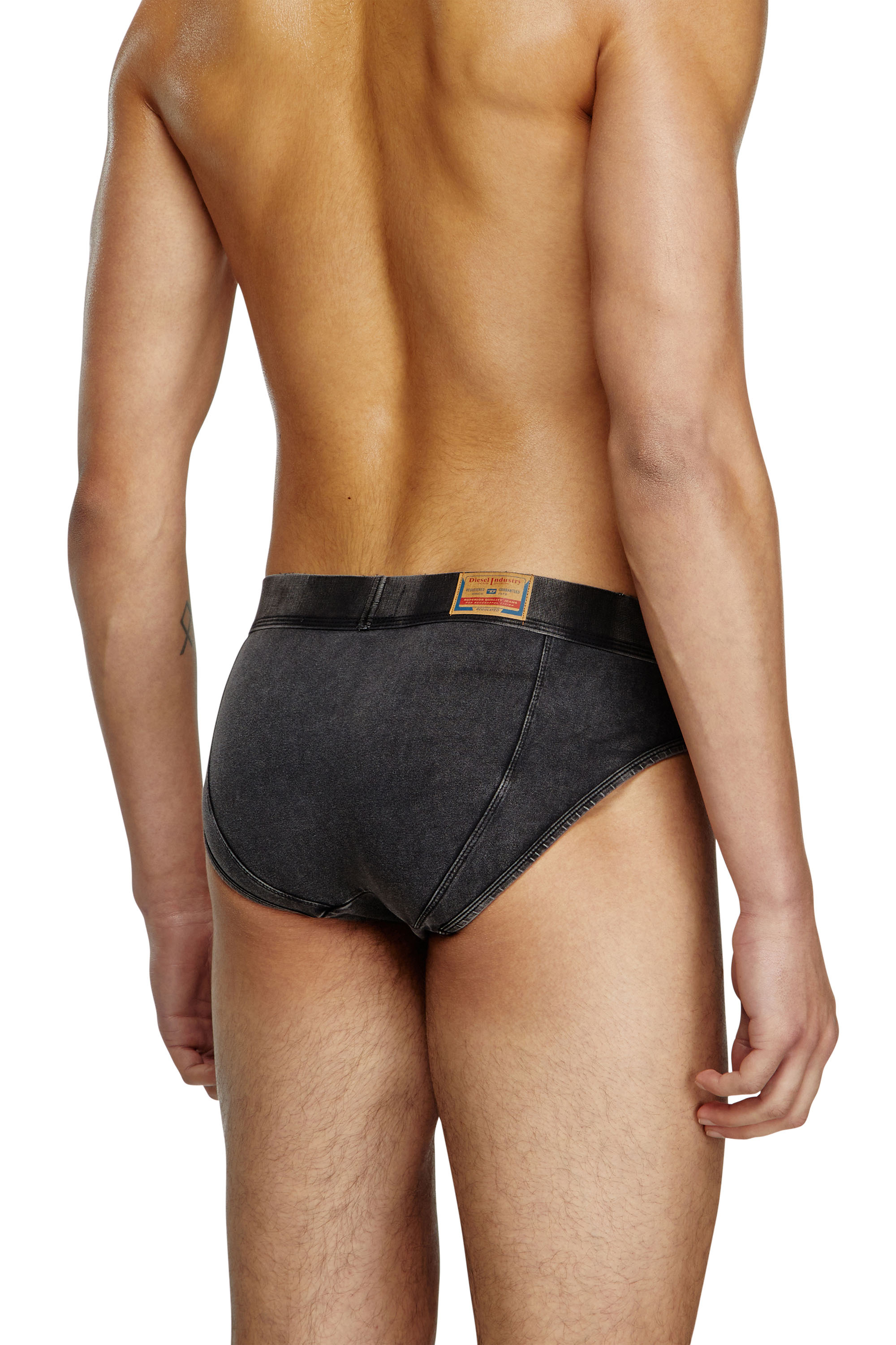 Diesel - UMBR-ANDRE-H, Man's Briefs in denim-effect cotton in Black - 3