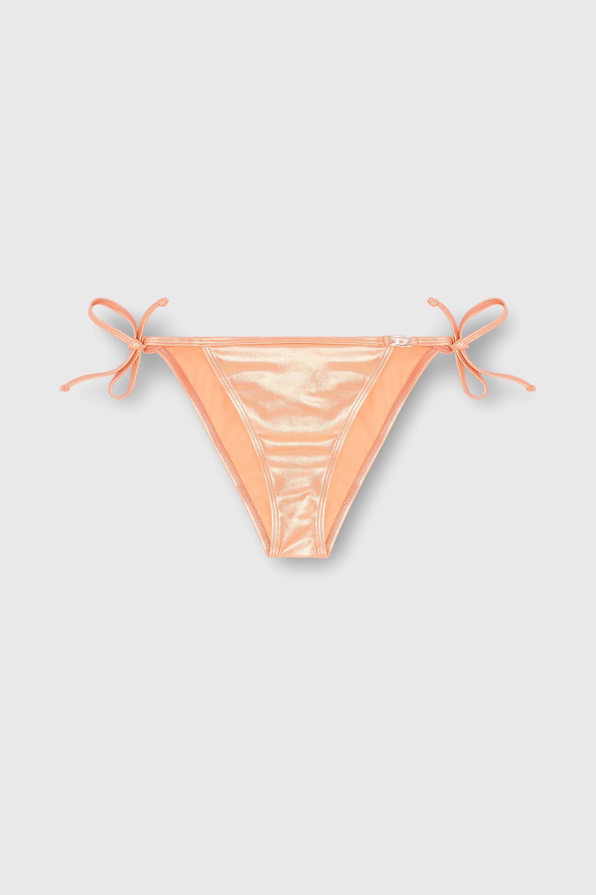 Diesel - BRIGITTES-DNM, Woman's Side-tie bikini bottoms in shimmery fabric in Peach - 4