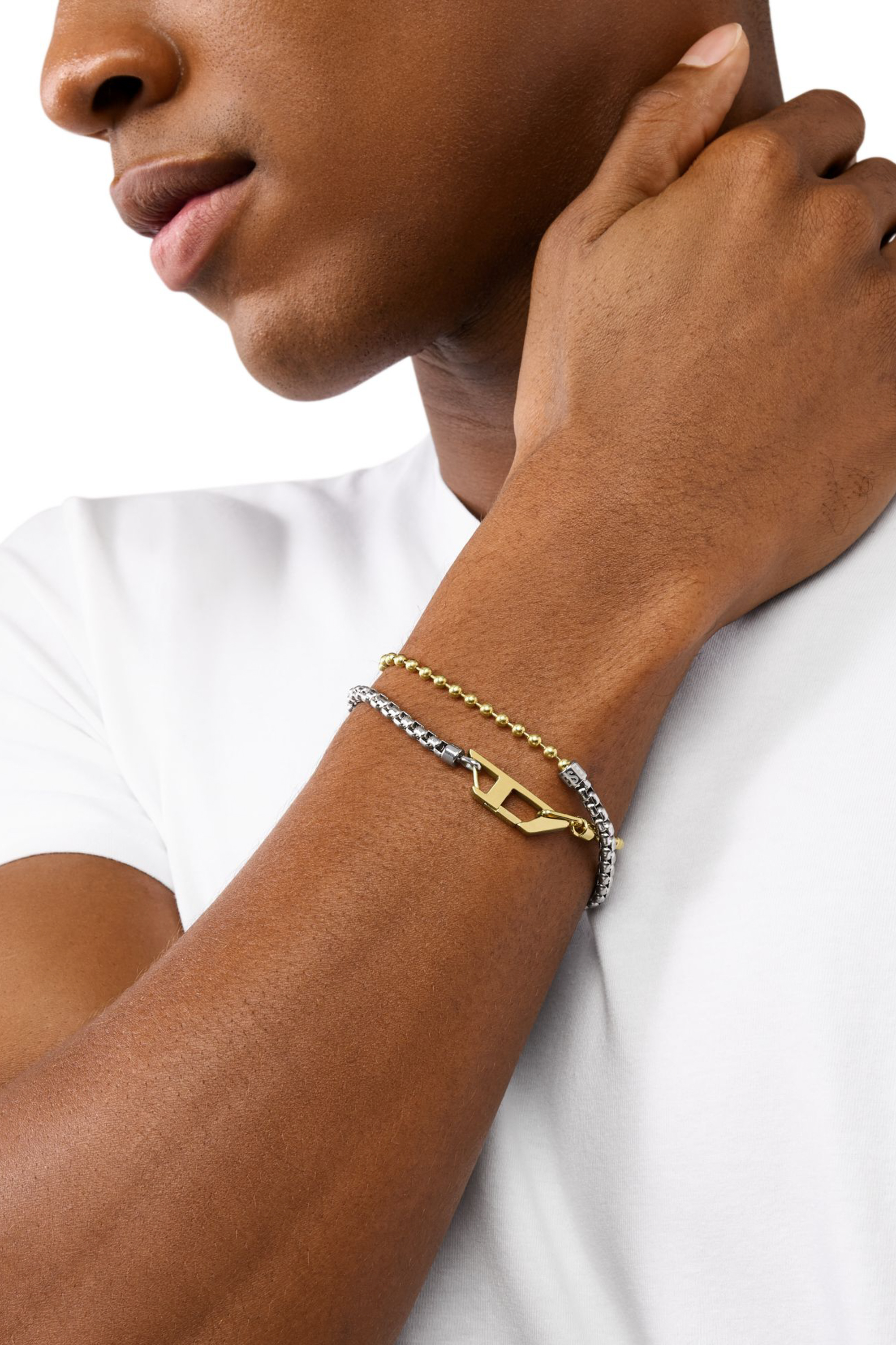 Diesel - DX1570931 JEWEL, Unisex's Two-Tone Stainless Steel Chain Bracelet in Silver/Gold - 3